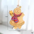 Weihnachten Holz Lebkuchenmann Hängende Ornament Baum Dekoration Anhänger Retro Stil - B Kleiner Lebkuchenmann mit gelbem Hut 1 Stk.