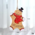 Vintage Holz Weihnachtsbaum Hängeornament mit süßem Design für festliche Dekoration. - C Lebkuchenmann mit schwarzem Hut (1 Stk.)