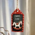Weihnachtsbaum Holz Hängeornament Retro bemalt Schaukelpferd Anhänger Feiertag Dekoration. - Schaukelpferd / 1 Stück