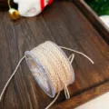 Weihnachten metallisch gold Kordel 2mm rosa Faden für Geschenkbox Verpackung DIY Handwerk - 2mm Goldfaden Fleischrosa