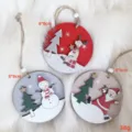 Christmas wooden hanging ornaments, multi-layer hollow elk snowman pendants for holiday decor. - Round Pendant (3 Pcs)
