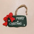 Weihnachtsbaum Holz Hängeornament mit Schleife und Frohe Weihnachten Text für Dekoration - Rotes Schleife Holzschild