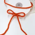 Orange twisted cotton cord ribbon for Christmas tree bow decoration and gift box wrapping. - 5 Meters (4mm) / Orange