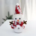 Christmas snowman hanging ornament plush foam tabletop decor festive holiday decoration cute toy - Red
