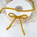 Yellow twisted cotton cord 4mm 5m decorative ribbon for gift wrapping bow crafting. - 5 Meters (4mm) / Turmeric