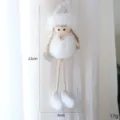 Weihnachtsbaum Plüsch Engel Hängepuppe, süße weiße Winter Dekoration, 23cm Höhe Festtagsschmuck - Engelsfigur Stil D - Weiß (1 Stück)