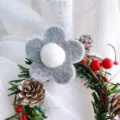 Filz Blume Christbaumschmuck Anhänger süße Weihnachtsdeko Festliche Accessoires - 2 Stück pro Packung / Grau