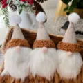 Filz Weihnachtswichtel Mütze Anhänger Baumdekoration Feiertag Geschenkbox Zubehör - 3 Stück/Packung / Camel