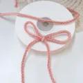 Pink twisted cotton cord ribbon for gift wrapping, Christmas tree decoration, 4mm 5m - 5 Meters (4mm) / Pink