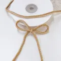 Brown braided cotton cord 4mm 5m for Christmas gift wrapping, tree decoration and craft bows. - 5 Meters (4mm) / Khaki