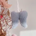 Weihnachten Plüsch Flügel hängende Ornament grau fluffig Engel Flügel für Feiertag Baum - Plüschflügel / 10x9.5x4cm / Grau