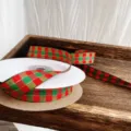 Weihnachtsrot grün karo band 1.5cm 15 yards stoffband für geschenkverpackung diy handwerk - Keine Spezifikation / 1,5 cm rot-grünes Karoband mit Silberdraht (15 Yards)