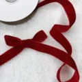 Rotes Samtband mit Schleife für Weihnachtsbaum Dekoration und festliche Geschenkverpackung. - 1.5cm x 5 Yards / Weihnachtsrot