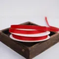 Rotes Ripsband mit Goldkante 1cm 20 Yards Geschenkverpackung DIY Handwerk Dekoration Spule - 1cm x 20 Yards / Rot