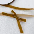 Goldener Samtband Schleife für Weihnachtsbaum Dekoration und festliche Geschenkverpackung. - 1cm x 5 Yards / Khaki