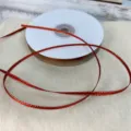 Christmas red gold edge ribbon variant, double sided satin ribbon for festive gift box decoration. - 3mm / 40 Yards / Christmas Red