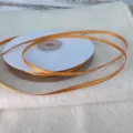Christmas gold edge ribbon 3mm 6mm double sided metallic ribbon gift wrapping decor - 3mm / 40 Yards / Hermes Orange