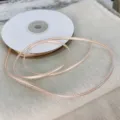 Pink double sided gold edge ribbon for gift box decoration, premium satin ribbon roll. - 3mm / 40 Yards / Pink