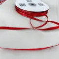 Red ribbon with gold edge for gift wrapping, holiday decoration, DIY crafts, 3mm/6mm wide. - 6mm / 50 Yards / Christmas Red