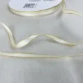 White double-sided gold-edged ribbon for gift wrapping, Christmas decoration and craft spool. - 6mm / 50 Yards / Off White