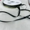 Christmas black gold edge ribbon 3mm 6mm satin ribbon for gift wrapping and decor items - 6mm / 50 Yards / Black