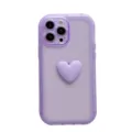 Paarse TPU iPhone 13 Pro Max beschermhoes met schattig 3D hartontwerp en nauwkeurige openingen. - Paars