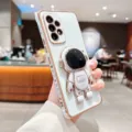 Custodia per cellulare astronauta dorata carina con supporto per Samsung Galaxy Cover - Avorio