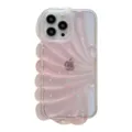 Roze glitter ster schelp telefoonhoesje, 3D epoxy doorzichtige beschermhoes voor iPhone. - iPhone 14 Pro / Glinsterende ster & roze schelp
