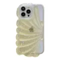 Transparant schelp glitter ster telefoonhoesje voor iPhone, 3D epoxy beschermhoes. - iPhone 14 Pro / Glinsterende ster & gele schelp