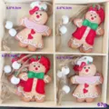 Weihnachten Holz Lebkuchenmann Anhänger Set mit Holzperlen und Kordel für Baumdekoration. - Rosa Kleidung Lebkuchenmann