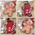 Weihnachten Holz Lebkuchenmann Hängende Ornamente Set in 4er Holzkiste für Weihnachtsbaum - Schwarzer Zylinder Lebkuchenmann