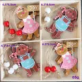 Set di decorazioni natalizie in legno a forma di omino di pan di zenzero con corda di iuta. - Omino di Pan di Zenzero con Abiti Rosa e Blu