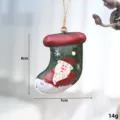 Weihnachtsbaum Metall Hänge Ornament Sockenform Weihnachtsmann Design Party Deko 8x7cm - Grüne Socke / Grün