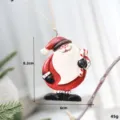 Retro Harz Weihnachtsmann Weihnachtsbaum Anhänger Feiertags Party Geschenk Dekoration - Weihnachtsmann mit Stock / 1 Stück