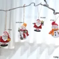 Retro Christmas resin Santa Claus and snowman hanging pendants for holiday tree decor. - Mixed 4 Pieces