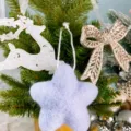 Wollfilz Stern Weihnachtsbaum Ornament Lila 9cm DIY Hängende Dekoration Party Zubehör - Blau
