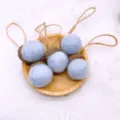 Blue felt acorn ornaments with jute strings, perfect for Christmas tree DIY hanging decor. - 5 Pieces/Pack / Blue