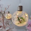 8cm beleuchtete transparente christbaumkugel deko baumhaengekugel led weihnachtskugel - Stil B (Schneeflocke mit Licht) / 2 Stück pro Packung