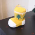 Weihnachtliche gestrickte Socke Stiefel Ornament gelb Baum Muster hängende Dekoration - Weihnachtsstrumpfstiefel / Gelb