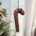 Gestrickter Weihnachts Zuckerstangen Hänger rot grün gestreifter Baumschmuck Anhänger - Rot-grüne Streifen