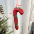 Gestreickte Weihnachts Zuckerstange Baumhaenger fuer Christbaum Weihnachtsdeko 13cm - Rot