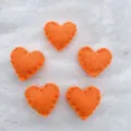Orange filzherzen dekoration basteln zubehör set für handgemachte girlanden und geschenkboxen - Herz / 2 Stück (3.5cm) / Orange