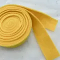 Yellow thick felt ribbon roll for DIY crafts, Christmas tree decoration and bows. - 5cm x 5m / Bright yellow