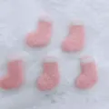 Rosa Filz Mini Weihnachtssocken Set, DIY Bastelzubehör für Girlande und Geschenkbox Dekoration. - Einfarbige Socke / 2er Pack (4x3cm) / Rosa
