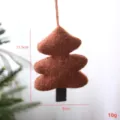 Suspension sapin de Noël tricoté marron, décoration de fête pour vitrine, taille 11,5cm - Café Foncé