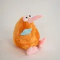 Cute orange kiwi bird plush toy, soft stuffed animal doll gift for kids and home decor. - Orange