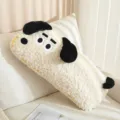 Cute cartoon puppy long plush pillow, soft sleeping leg support cushion for home sofa. - 70cm / White Long Dog Plush