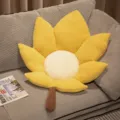Cuscino in peluche fiore foglia gialla accogliente morbido per divano soggiorno camera da letto - 75cm / Giallo