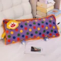 Cute clown long bolster pillow purple polka dot bed headboard cushion plush toy for room decor - 90cm / Rectangular Purple