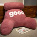 Cuscino da lettura per letto in ciniglia rosa con braccioli e supporto lombare morbido. - 40*60cm / Rosa fagiolo